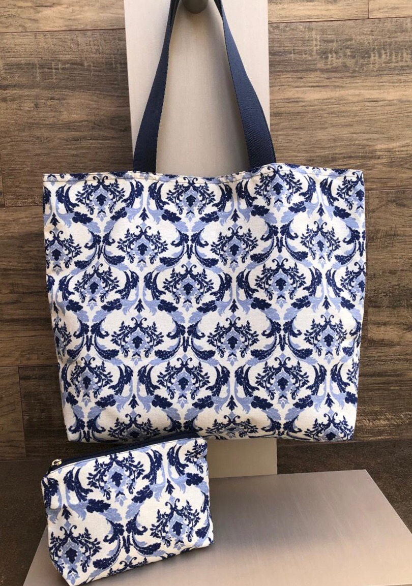 Bolsa Dália - Azul e Off white